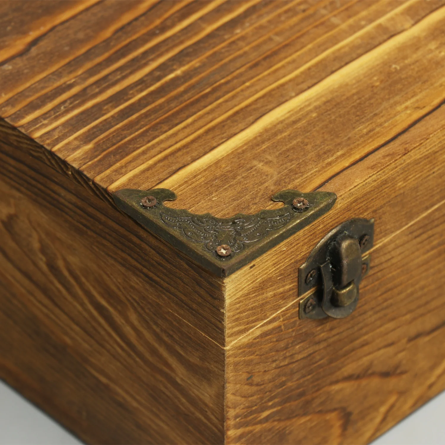 wooden portable storage box Factory personalised creative lockable wooden black storage box detachable