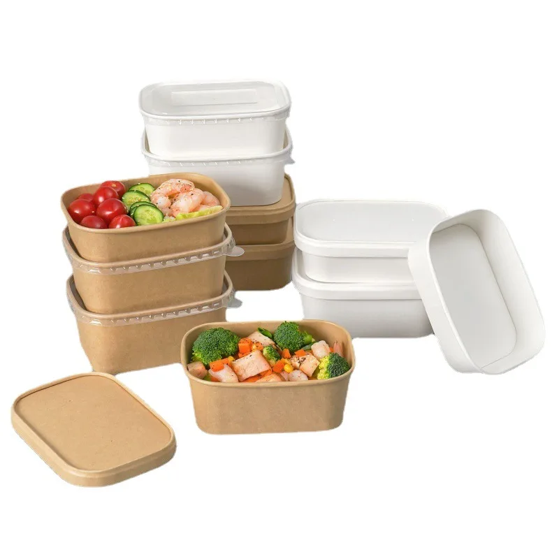 Disposable Kraft Paper Bowls Mini Natural Square Kitchen Packings Food Safe and Eco-Friendly
