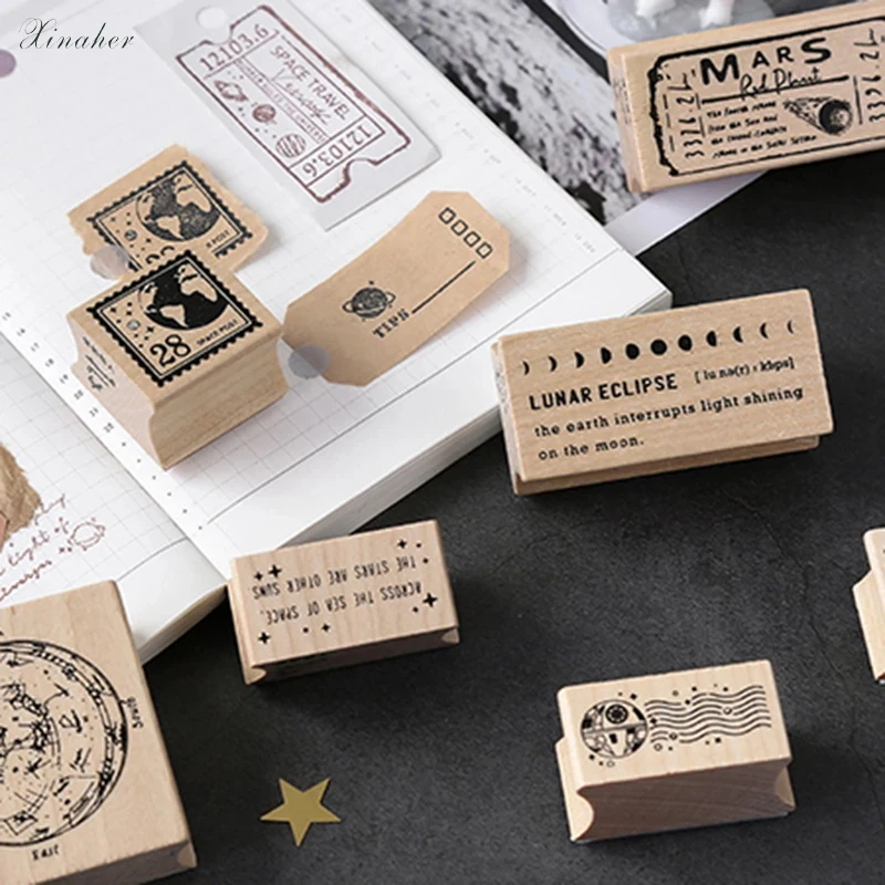 Frame standard journaling diary album decoration vague border wooden stamp