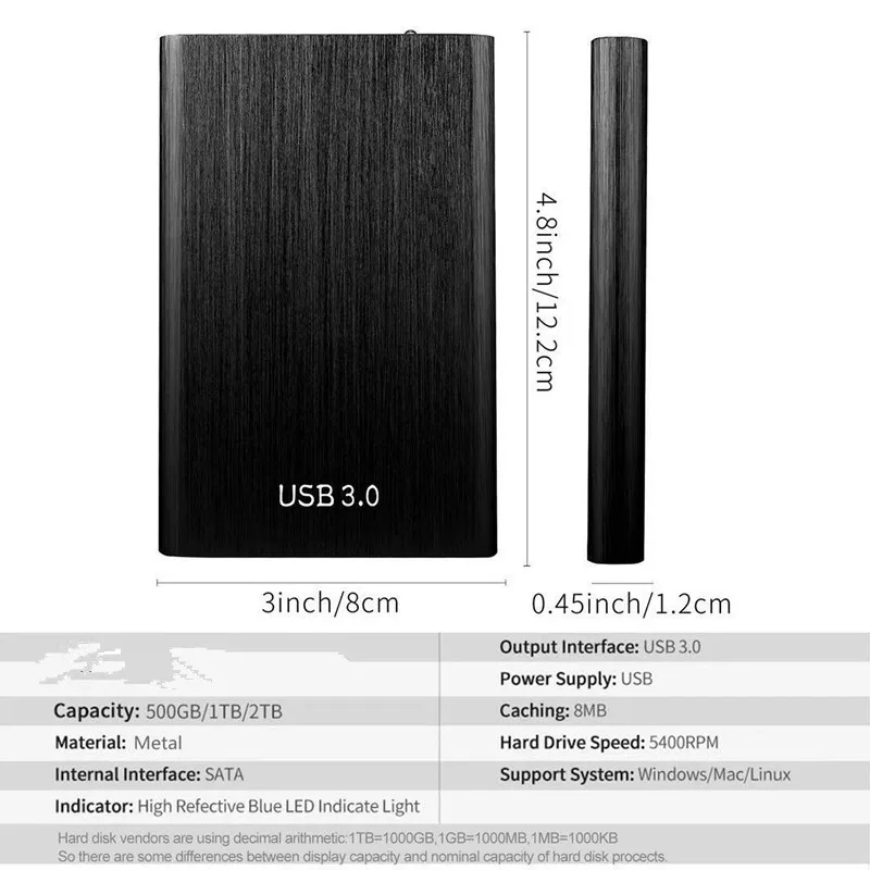 2022 NEW 2.5 Inch Laptop Portable Hard Drive SATA 500GB 1TB 2TB 4TB 8TB External Hard disk  support USB3.0  in stock wholesale