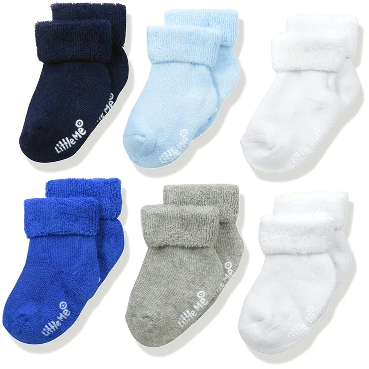 China factory sale soft touch winter anti slip combed cotton baby thick terry socks