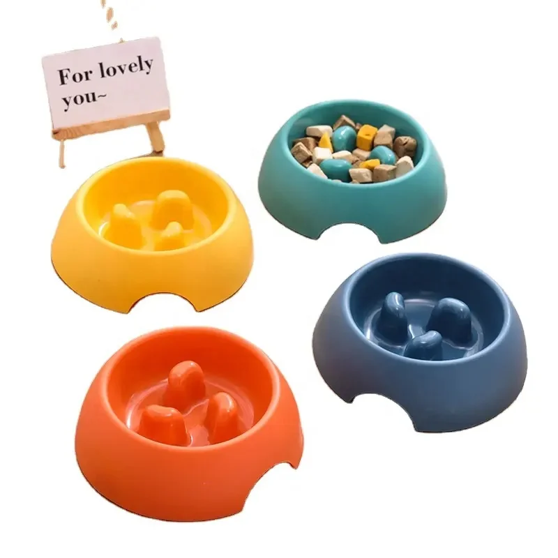 Manufacturer Wholesale Multi-colors Dog Cat PP Plastic Small Pet Slow Feeder Dog Bowl