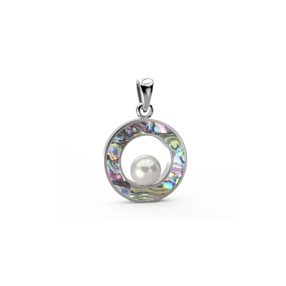 Korean Stylish Fashion Unique Zircon Gold Plated Shell Pendant With Pearl