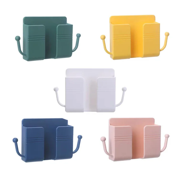 Random Color Cell Phone Holder Wall Mounted Mobile Phone Holders Punch-Free Adhesive Mobile Storage Rack