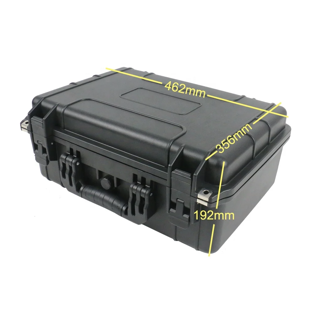 Black PP Material Dustproof Equipment Carrying Tool Storage Case Lined Shockproof Foam Rugged IP67 Hard Plastic Waterproof Case