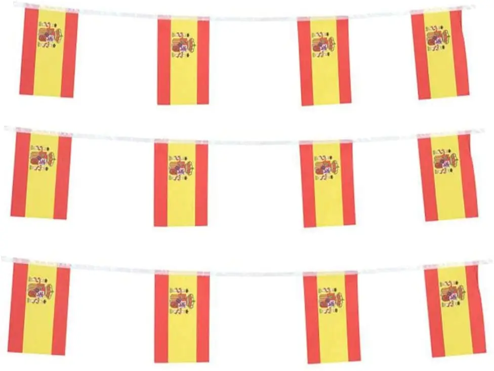 Wholesale Double Side Printing Spain bunting String Flags for World