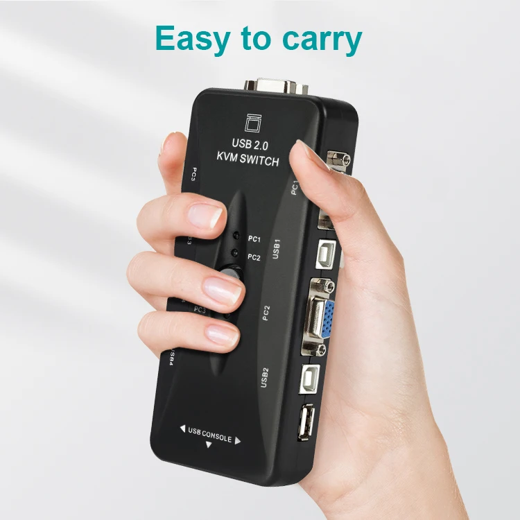 Фабричный дешевый 4-портовый концентратор USB 2,0 KVM VGA/SVGA адаптер для подключения принтера Intelli клавиатуры мыши 4 компьютерных переключателя