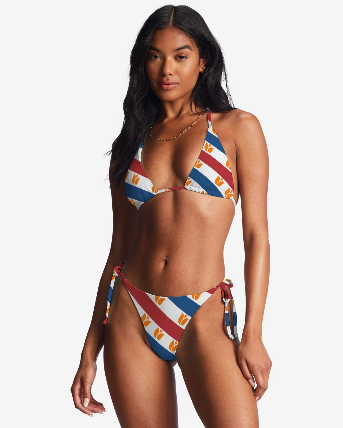 Women wholesale swimwear bikini swimwear two pieces bikini swimsuit flag printed swimwear sexy bikini