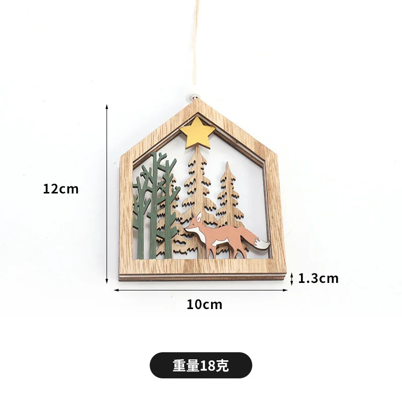 2025 New Christmas decorations Wood crafts DIY Cross border home holiday Christmas pendants pendants