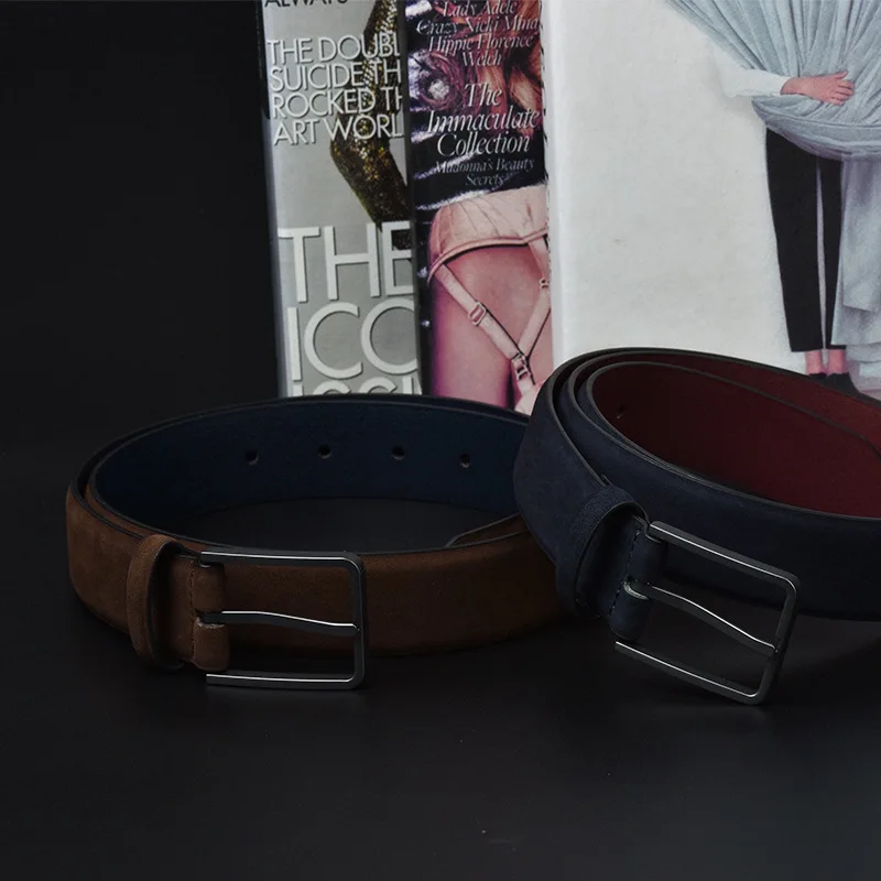 Мужские ремни и аксессуары, мужской кожаный ремень с матовым верхом, модный Удобный ремень с пряжкой из сплава и иглы, мужские пластиковые ремни