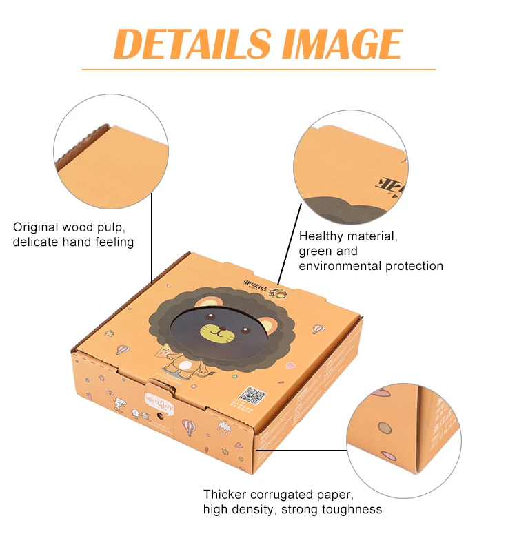 Custom Printed Logo Corrugated Paper Pizza Boxes Paper Boxes Wholesale