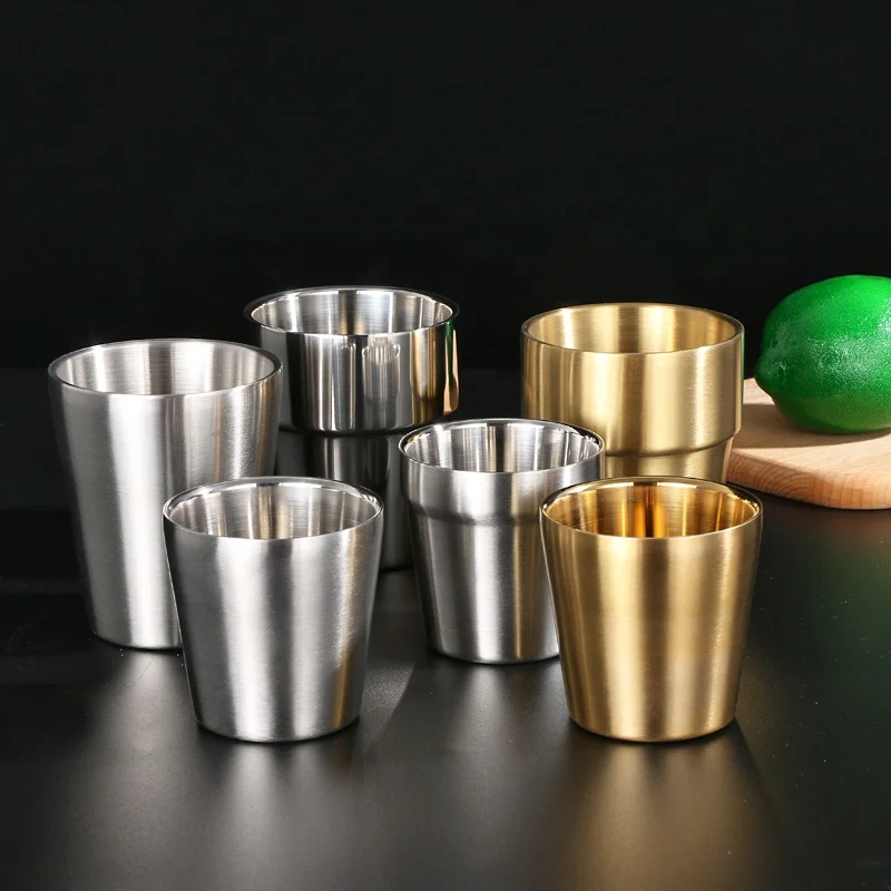 
Amazon metal stainless steel double wall drink coffee mug cups 