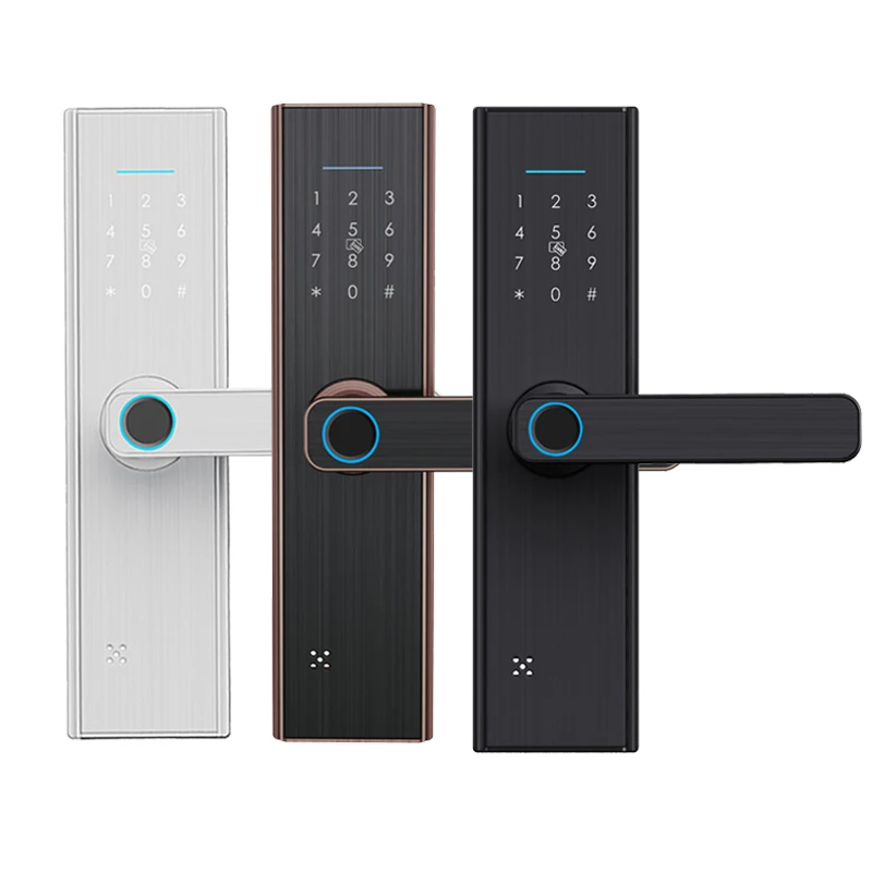 Cheap Low Price Door Handle Lock Digit Fingerprint Touch Screen Fingerprint Lever Smart Key Lock for residential gate