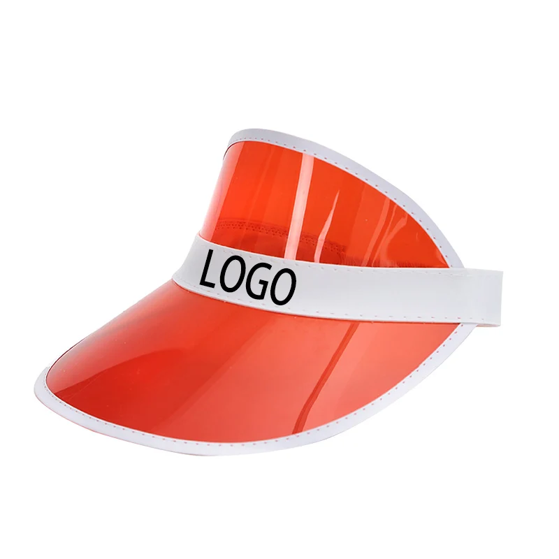 Women Retro Clear Colored PVC Plastic Sun Visors Hat Casino Dealer Poker Beach Sunhat Cap Tennis Golf Outdoor Sports Pvc Visor