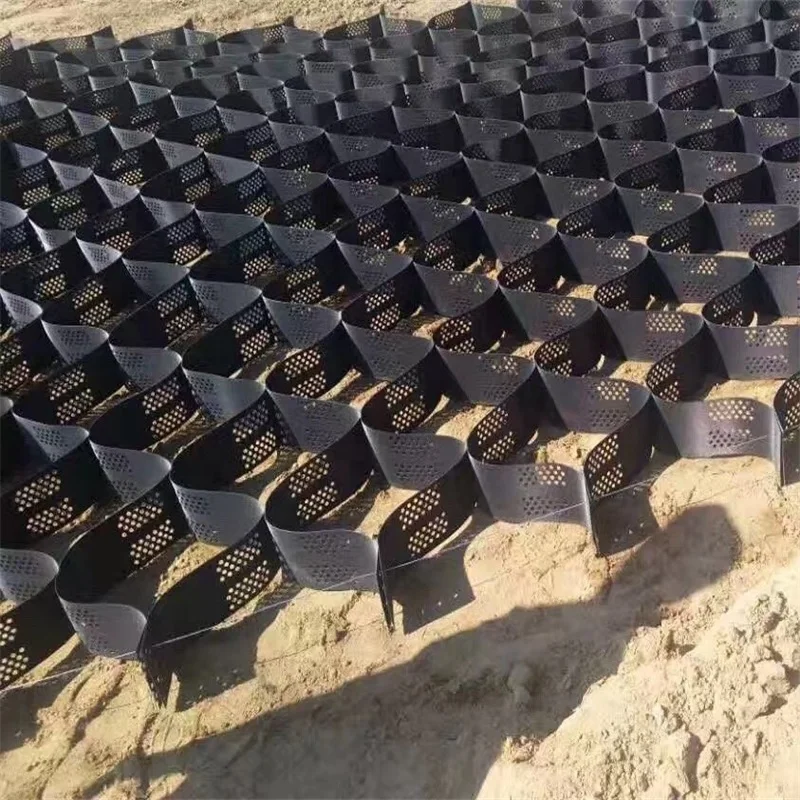 Георамки с черной текстурой из полиэтилена высокой плотности для подпорных стен, Система сотового изоляции, поставка от производителя, более низкая цена