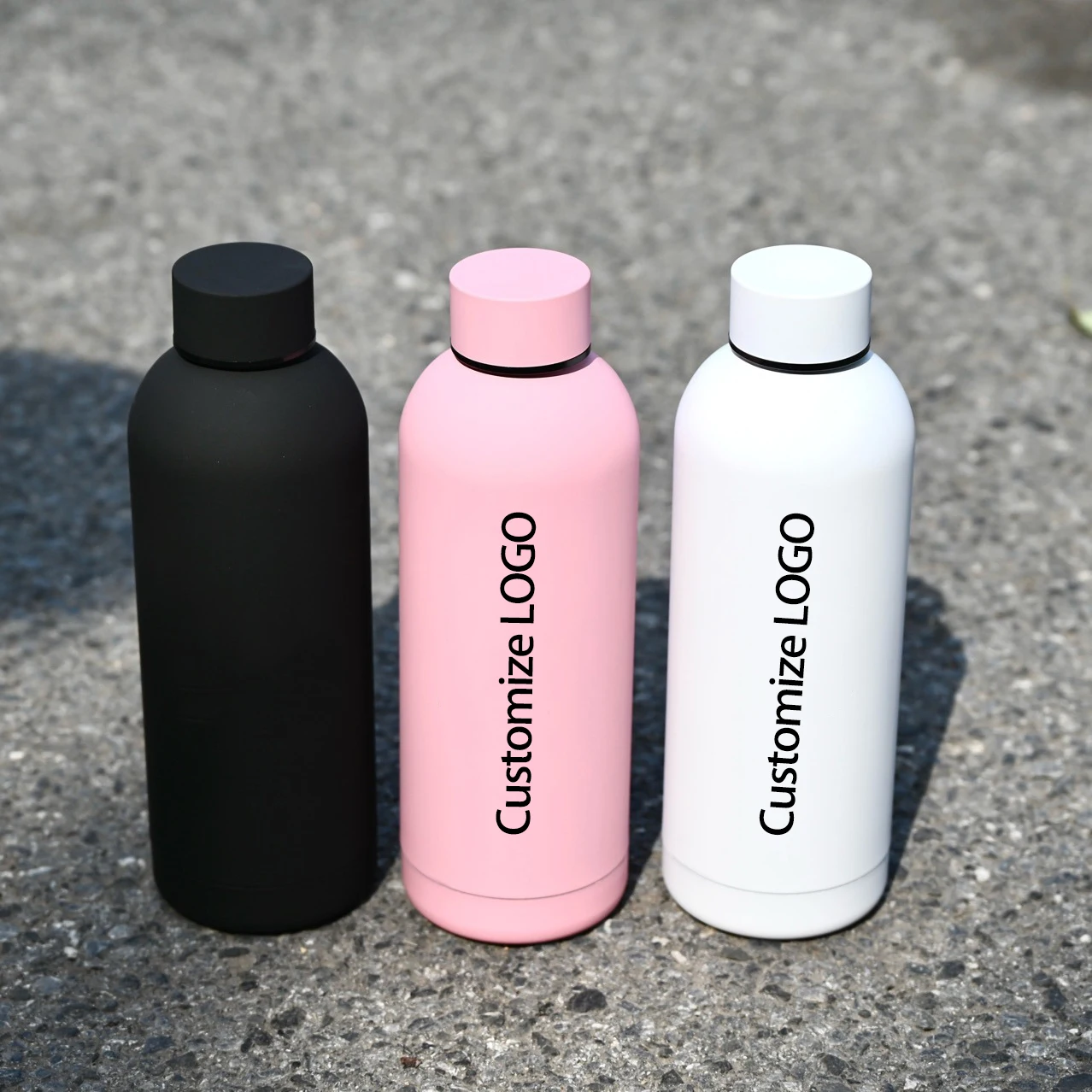 Custom Logo 500ml Drink Bottle Stainless Steel Double Wall Vaccum Flask Thermos Thermal Rubber Paint Matte Sports Water Bottle