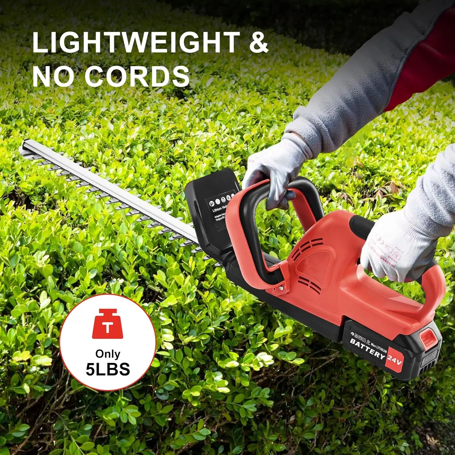 20V Cordless Hedge Trimmer 510mm Blade High Efficiency Hedge Trimmer Machine for Trimming Shrubs and Bushes