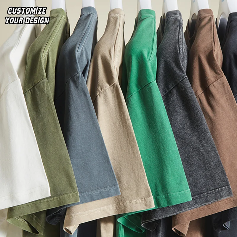 Manufacturer Custom Heavyweight Vintage T-Shirt 100% Cotton Acid Wash Distressed Casual Style with Design Your Own Logo