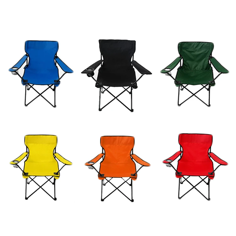 
500D Oxford folding camping chair with Arm Rest Cup Holder, Carrying Storage Bag outdoor Folding chair 