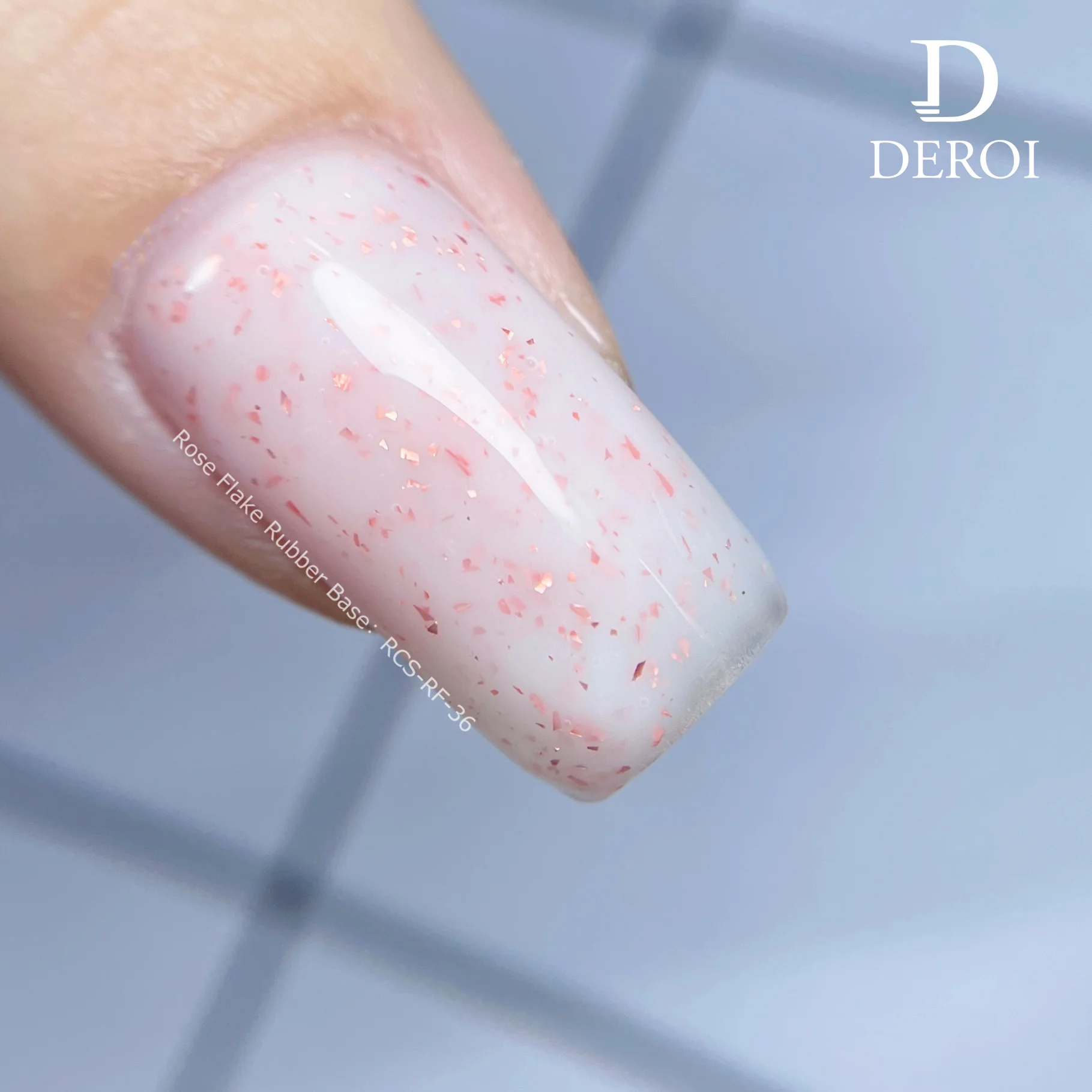Осеннее резиновое Базовое покрытие Cos Beauty Гель-лак с высокой пигментированной розовой хлопьей резиновой основой