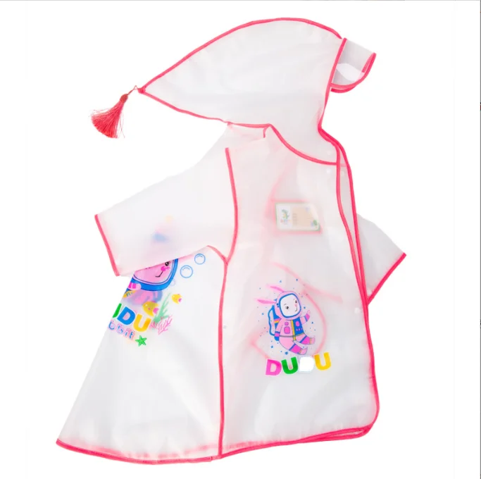Детский прозрачный дождевик с карманом пончо для девочек и мальчиков