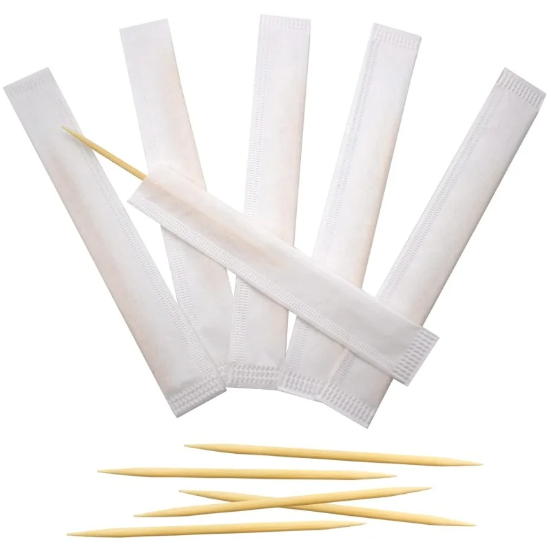 Double-point Wood Bamboo Toothpick Bamboo toothpick low price 5mm thick pointed environmental skewers