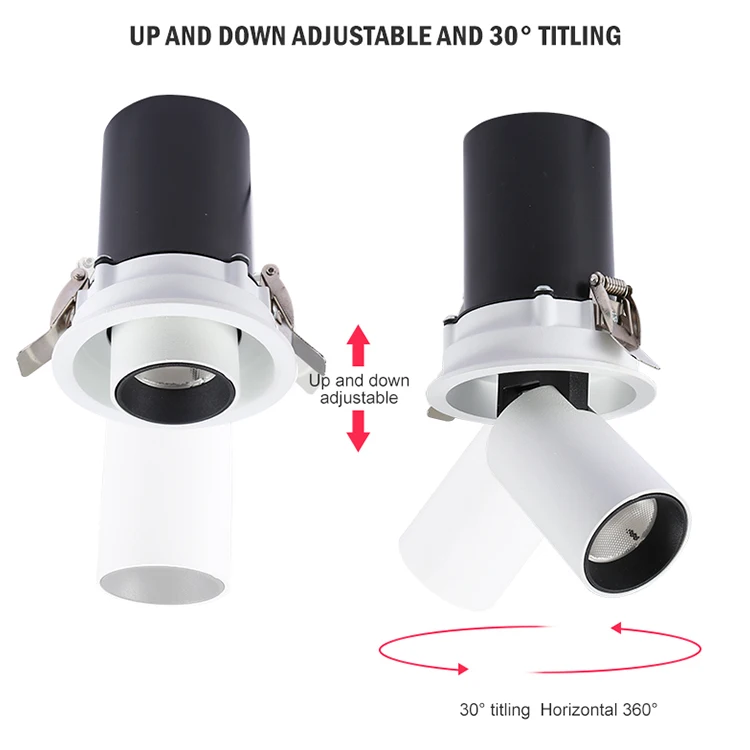 DGLUX Wholesale Price CE RoHS Aluminum COB Single Double Three head 7w Recessed Ceiling Spot LED