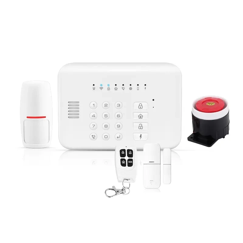2023 Factory price compatible with Alexa and Google RF433 wireless burglar alarm GSM WiFi home security alarm system