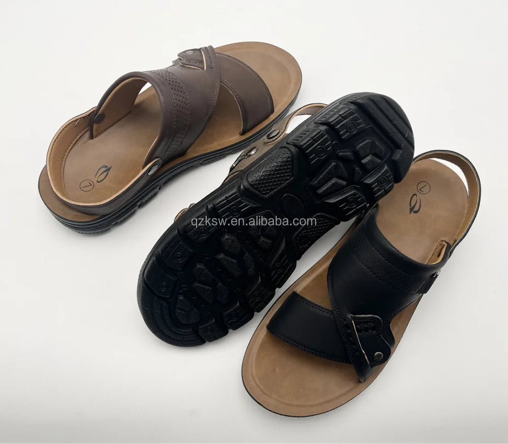 Hot sales New design Anti slip PU outsole Mens flat sandals slipper shoes