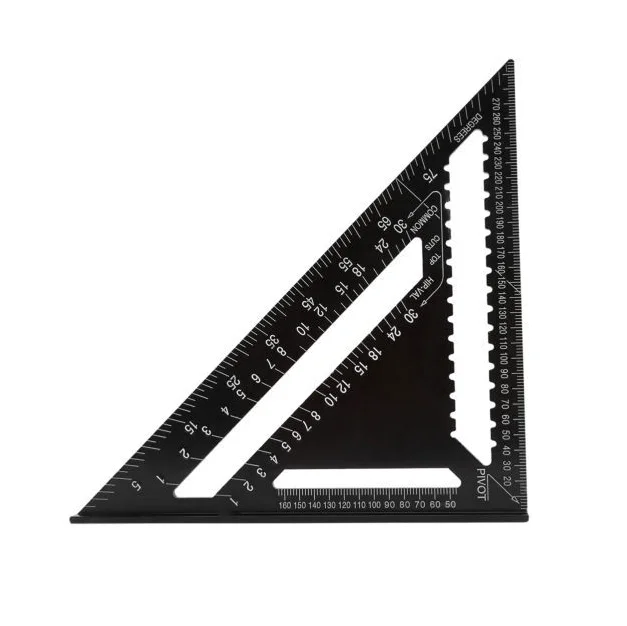 L-HT102 12 inch high precision black color aluminum alloy ruler 30cm ruler woodworking tools