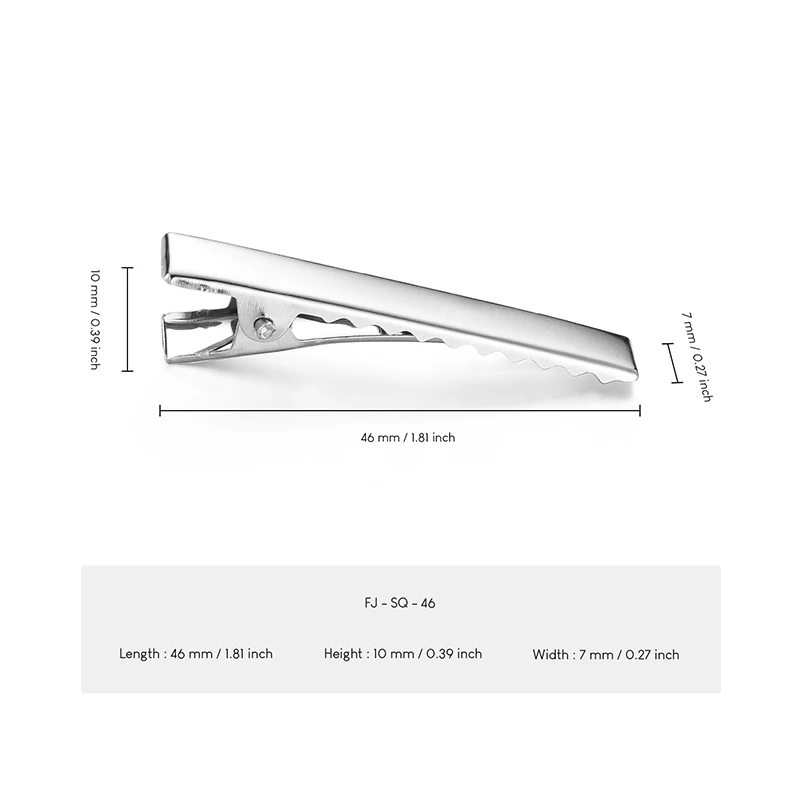 Daili Wholesale Flat Alligator Hair Clips 4.6CM Metal Fashion Hair Accessories for DIY