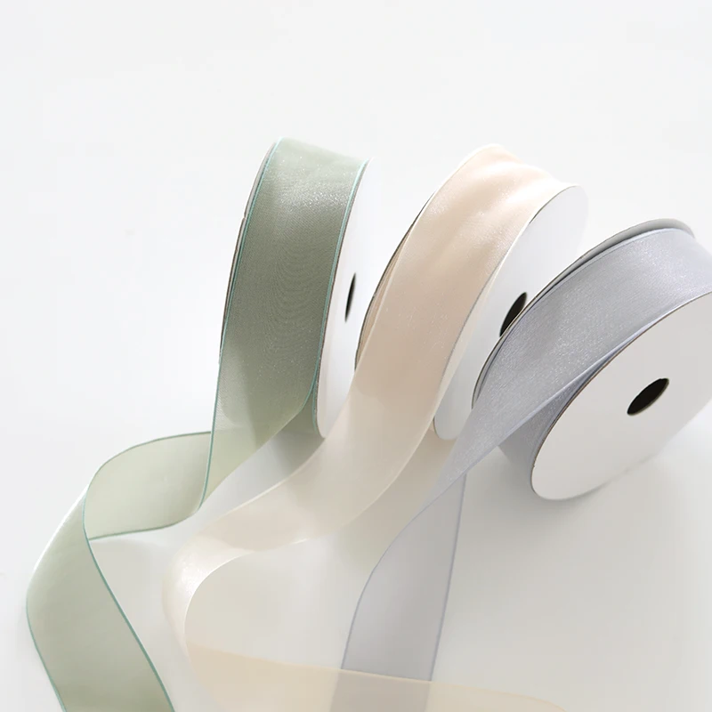 Wholesale custom logo silk 3 cm multi color ribbon polyester flower packaging ribbon
