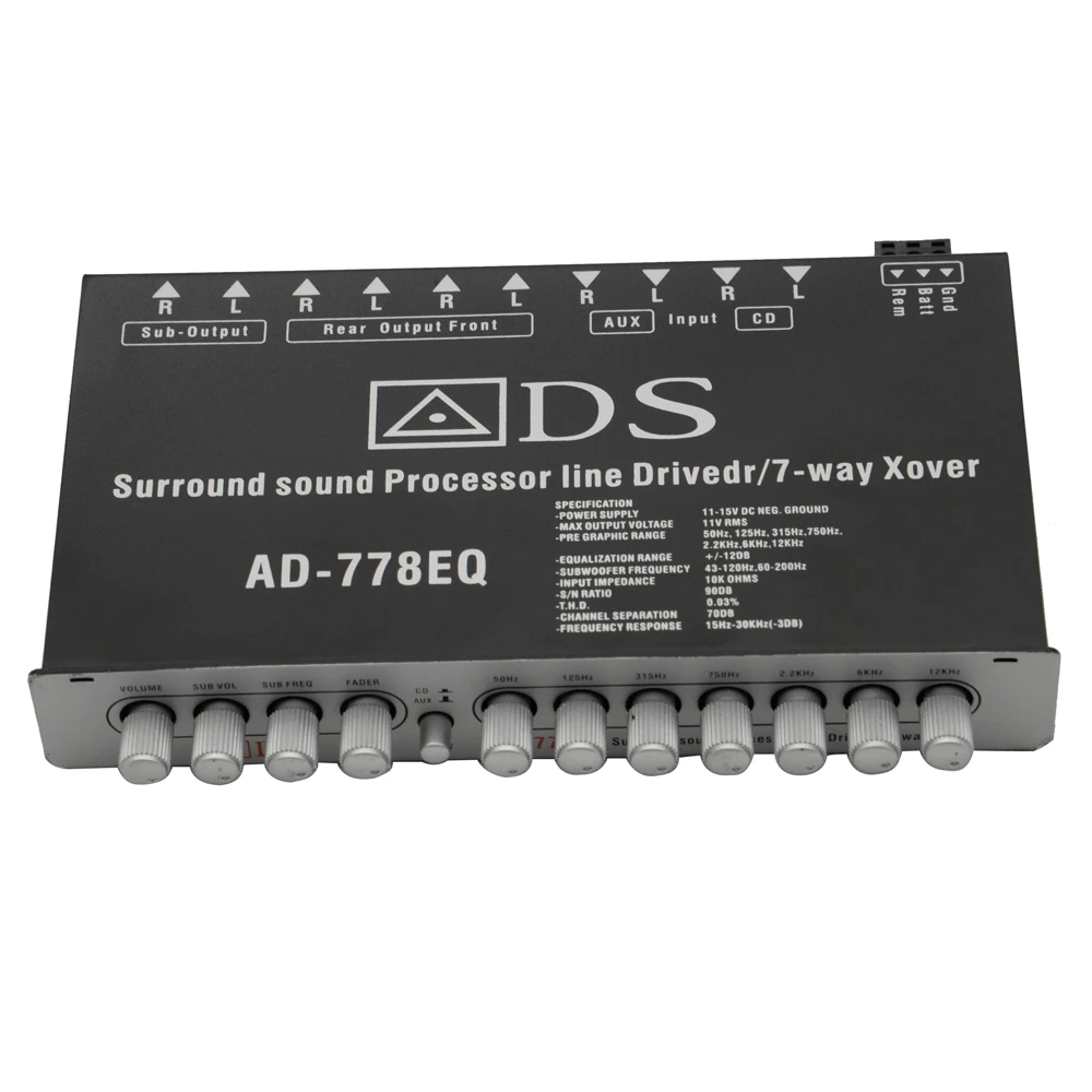 7 Way Xover Surround Sound Processor Line Driver Equalization