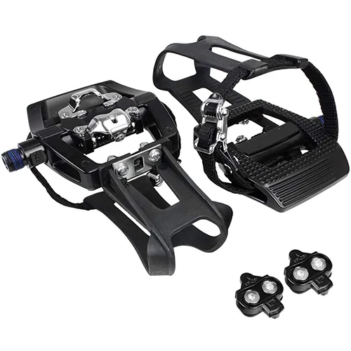 2022 New Product Bike Pedals Compatible 9/16' Pedals Cleats Included Bicycle Pedals With Toe Clips