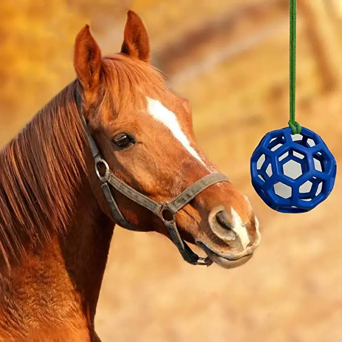 Horse Ball Toy Horse Treat Ball Hay Feeder Toy Hanging Feeding Toy for Horse Goat Sheep Relieve Stress and Boredom