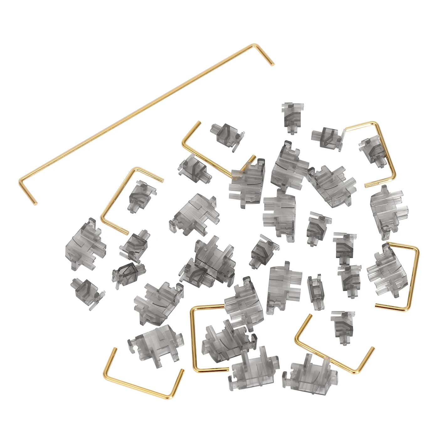 DUROCK Smokey Plate Mount Stabilizers with Gold Plated Wire Plate Mount Stabilizers compatible with Cherry MX