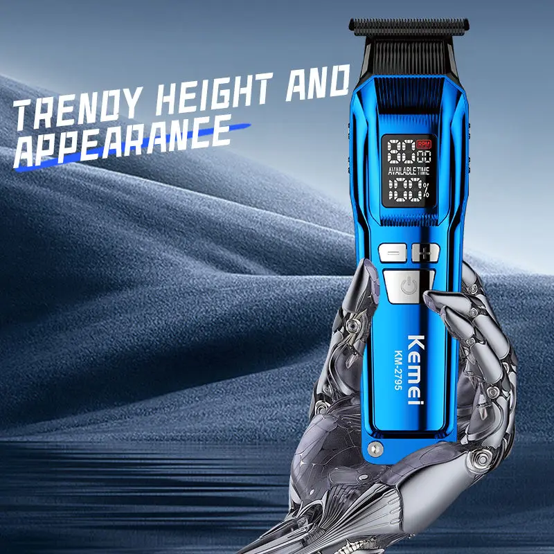 Kemei KM-2797 Professional 9000RPM Brushless Motor Hair Clipper Cordless Hair Trimmers Set 2PCS Electric Hair Cutting Machine