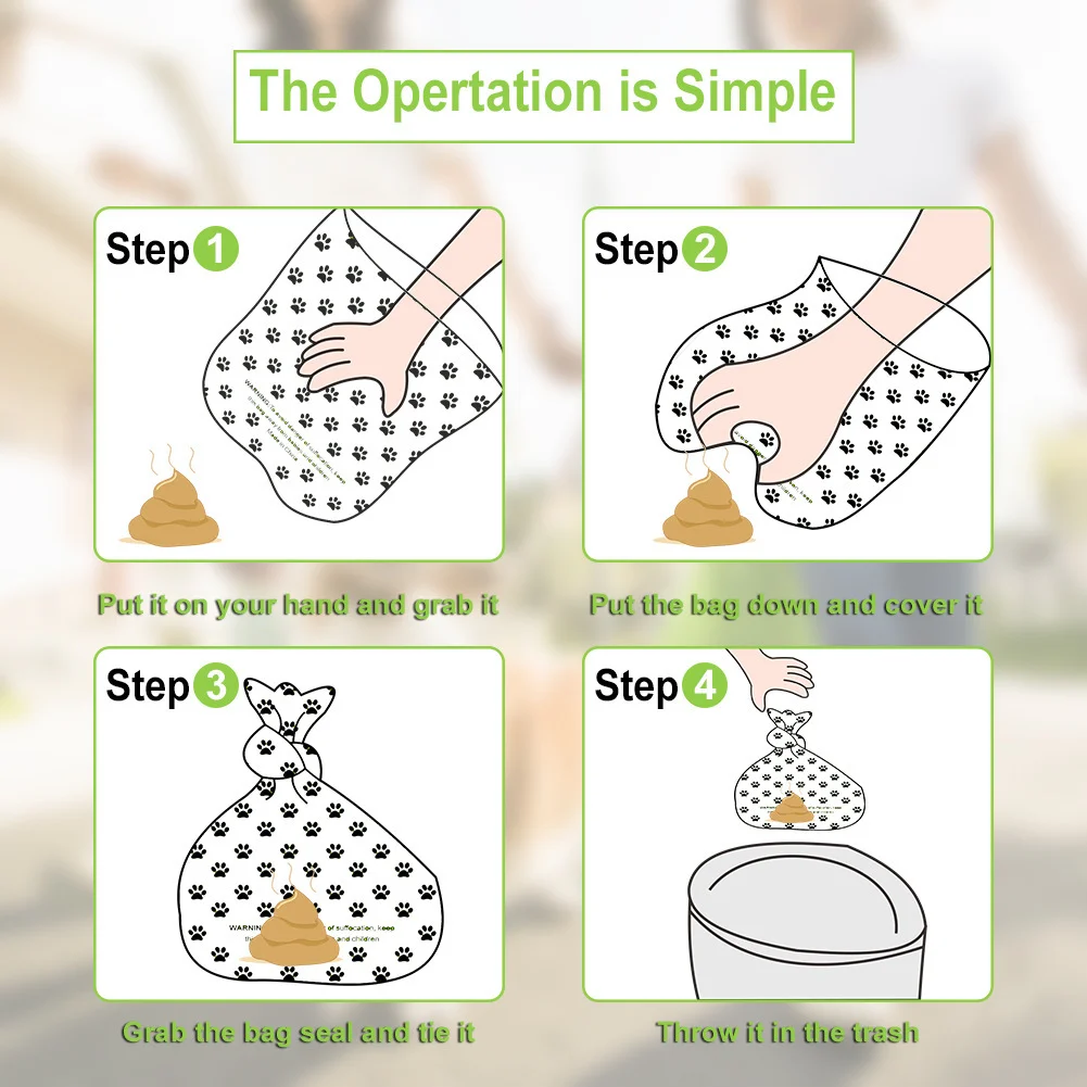 16 Rolls Pet Poop Bags with Dispenser Cat Poop Garbage Bag for Dogs Leak-proof Puppy Waste Dog Poop Bags Drop Shipping Wholesale