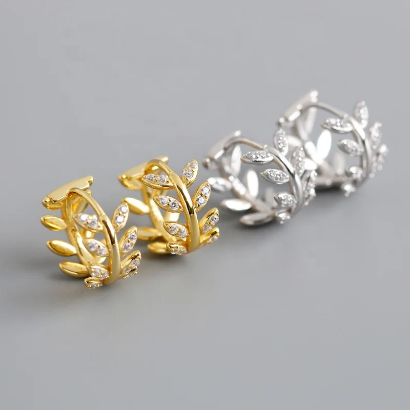 New fashion 925 sterling silver hoop earrings 18k gold plated for women