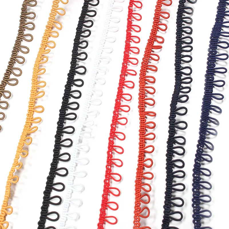 Factory nice quality custom size and color elastic cord button loop