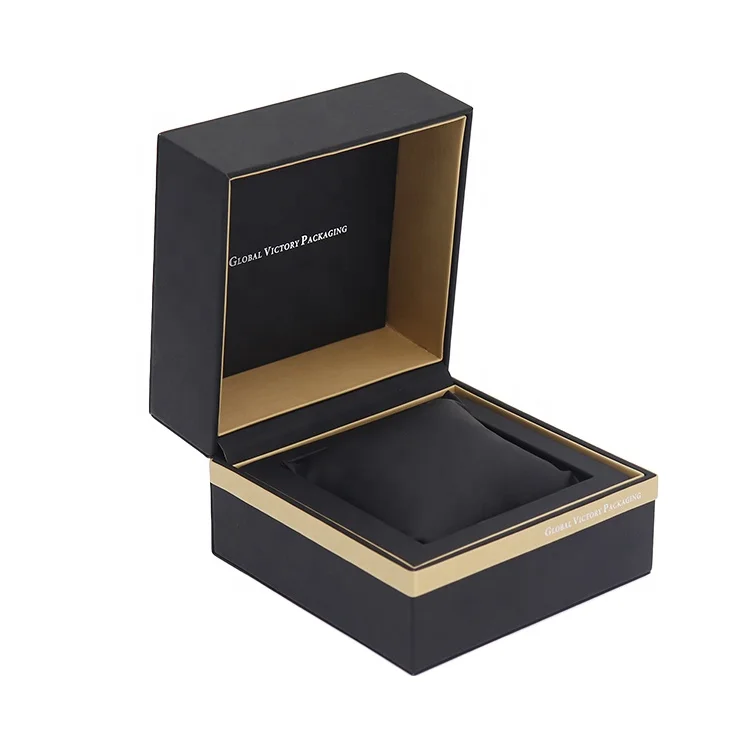 Nobel Single Slot Watch Case Packaging Wholesale OEM Custom Logo Watch Box Luxury Black Leather Men Watch Box