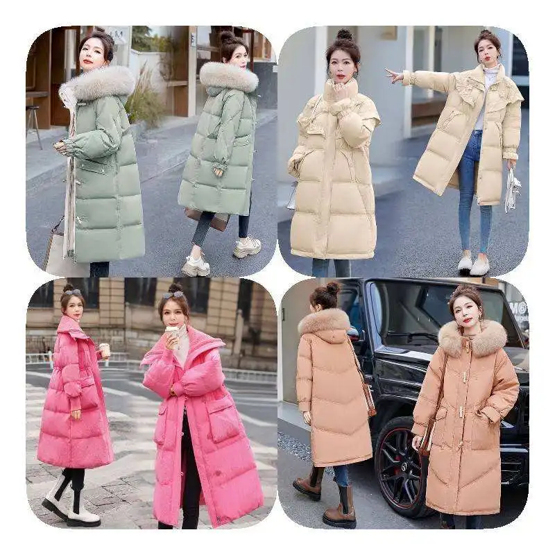2024 Womens Colourful Shinny Cropped Long Sleeve Bubble Winter Coat Down Puffer Jacket For Ladies