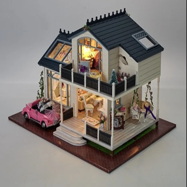 Hot Sale Provence DIY Doll Houses Furniture Miniature Wooden House  Educational Toys Doll House Miniature Accessories