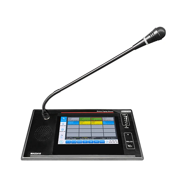 7inch Touch screen Desktop Dante IP Zone Paging Microphone for Announce and Intercom