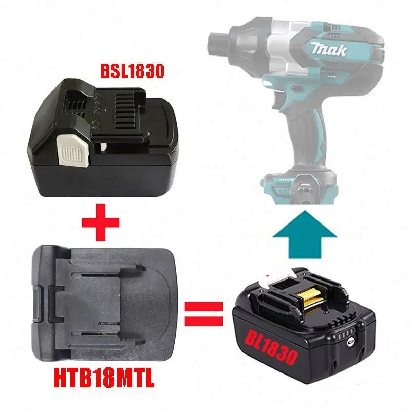 HTB18MTL Adapter Converter for Hitachis 18V Li-Ion Battery for Makitas 18V Lithium Electrical Power Tool