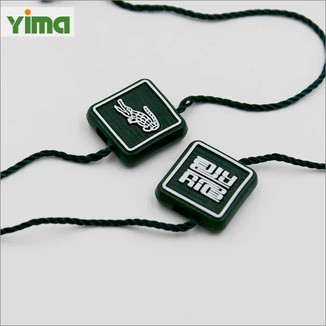 Customized Eco-friendly Garment Swing round accessories security String plastic seal Bullet Head hang tag rope