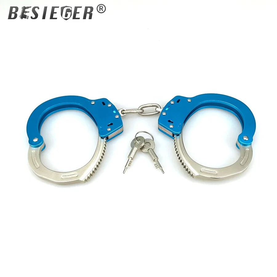 OEM aluminum alloy steel handcuffs, military and police handcuffs, double lock, police handcuffs lock