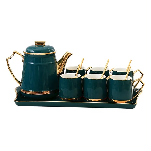 Light Luxury Tea Sets With Teapot Creative Ceramic Afternoon Tea Set Nordic Style Coffee Cup Set