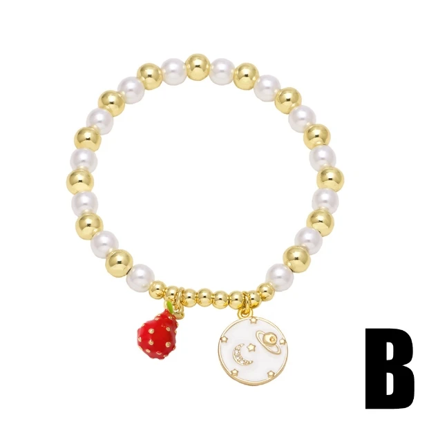 Enamel strawberry/turtle red hoop earrings gold plated CZ micro paved cherry/star/heart bracelet jewelry wholesale