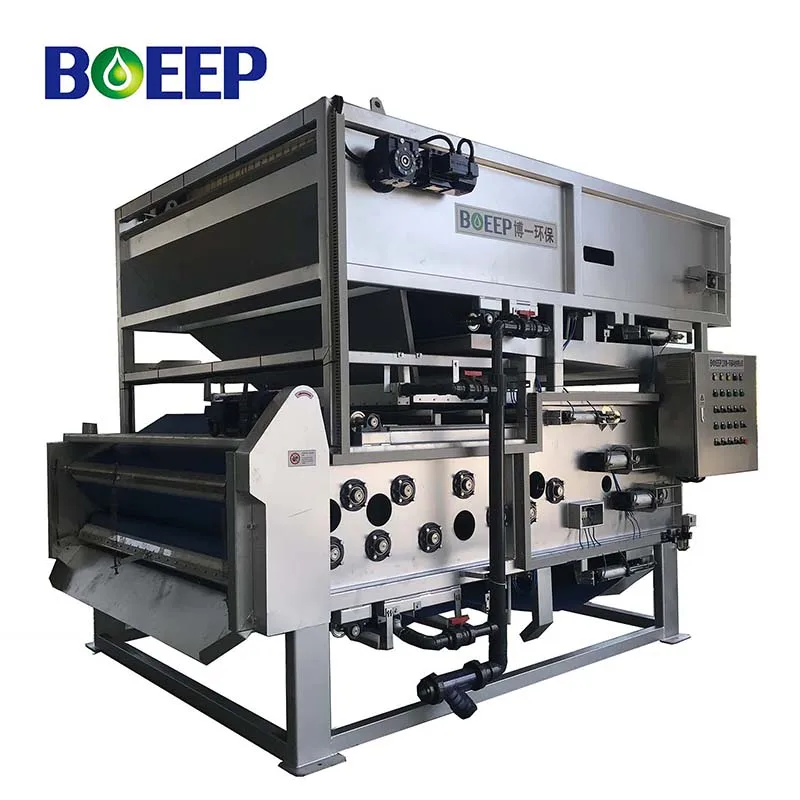 china manufacturer low cost auto belt type filter press rotary drum concentrating algae wastewater sludge dewatering machine